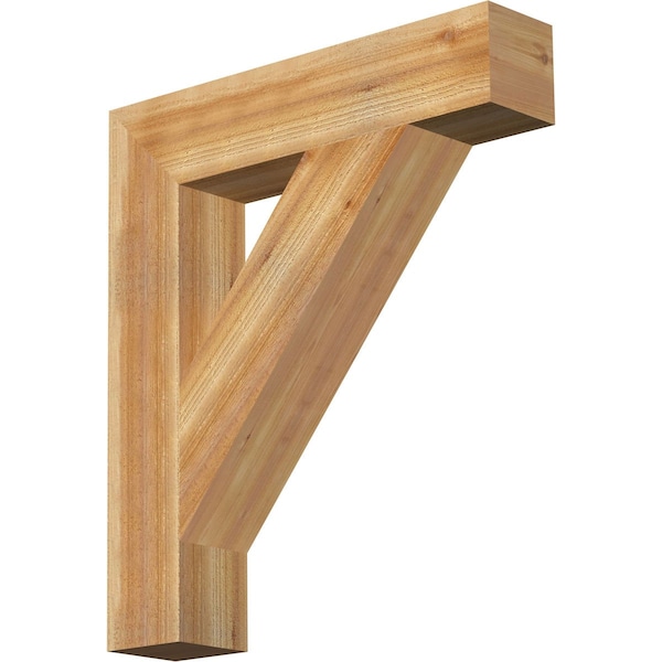 Ekena Millwork Traditional Block Rough Sawn Bracket, Western Red Cedar, 6"W x 30"D x 34"H BKT06X30X34TRA05RWR - main